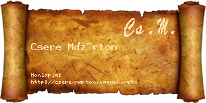 Csere Márton névjegykártya